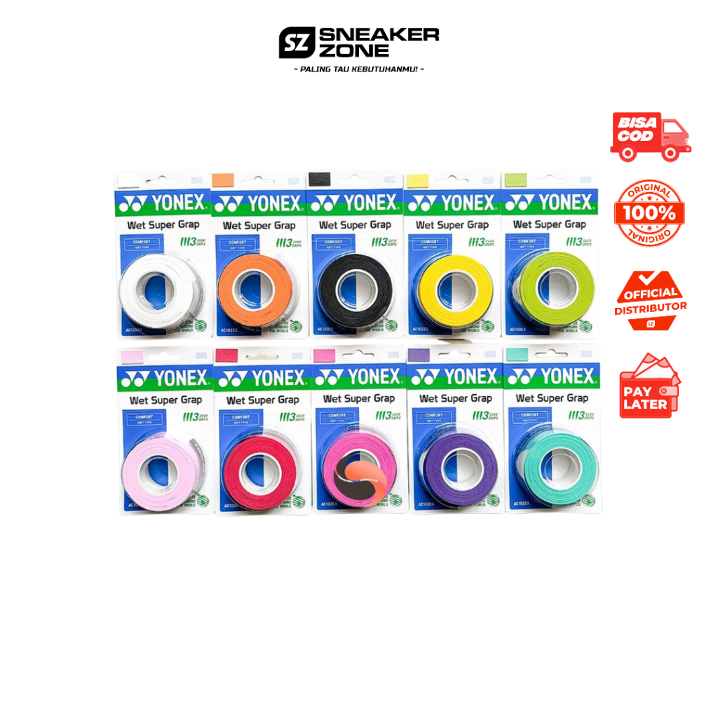 YONEX SUPER GRAP BADMINTON CKET GRIP TAPE AC102EX - สีผสม - ด้ามจับแบดมินตัน