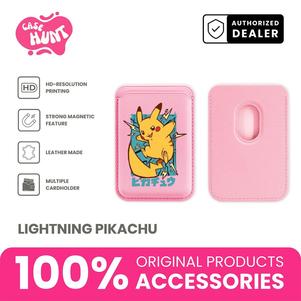 Magnetic Cardholder Case Hunt Cool Aesthetic Pokemon Pikachu Simple Design Magsafe อุปกรณ์เสริม iPho