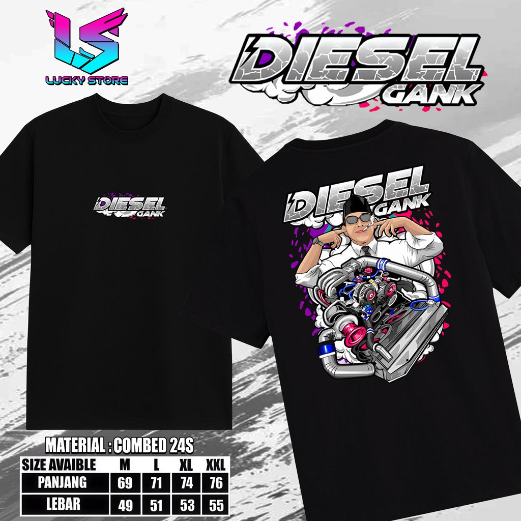 LUCKYSTORE T เสื้อ DIESEL GANK DIESEL เสื้อยืด POWER DIESEL Soekano เสื้อยืด Combed 24s เสื้อยืด