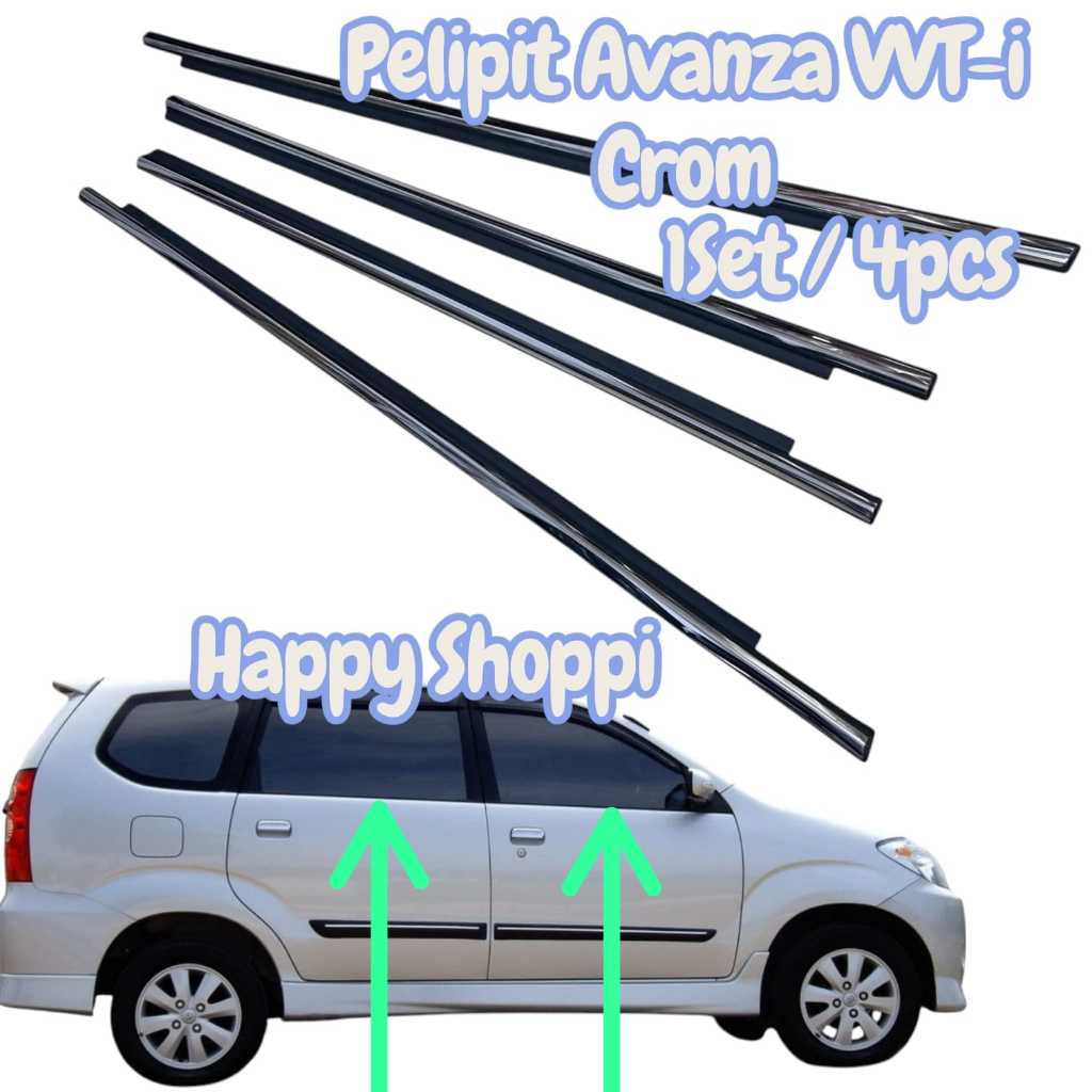 ยางตะเข็บกระจกด้านนอก Chrome ดั้งเดิมสําหรับ Avanza Xenia vvti 2004-2011