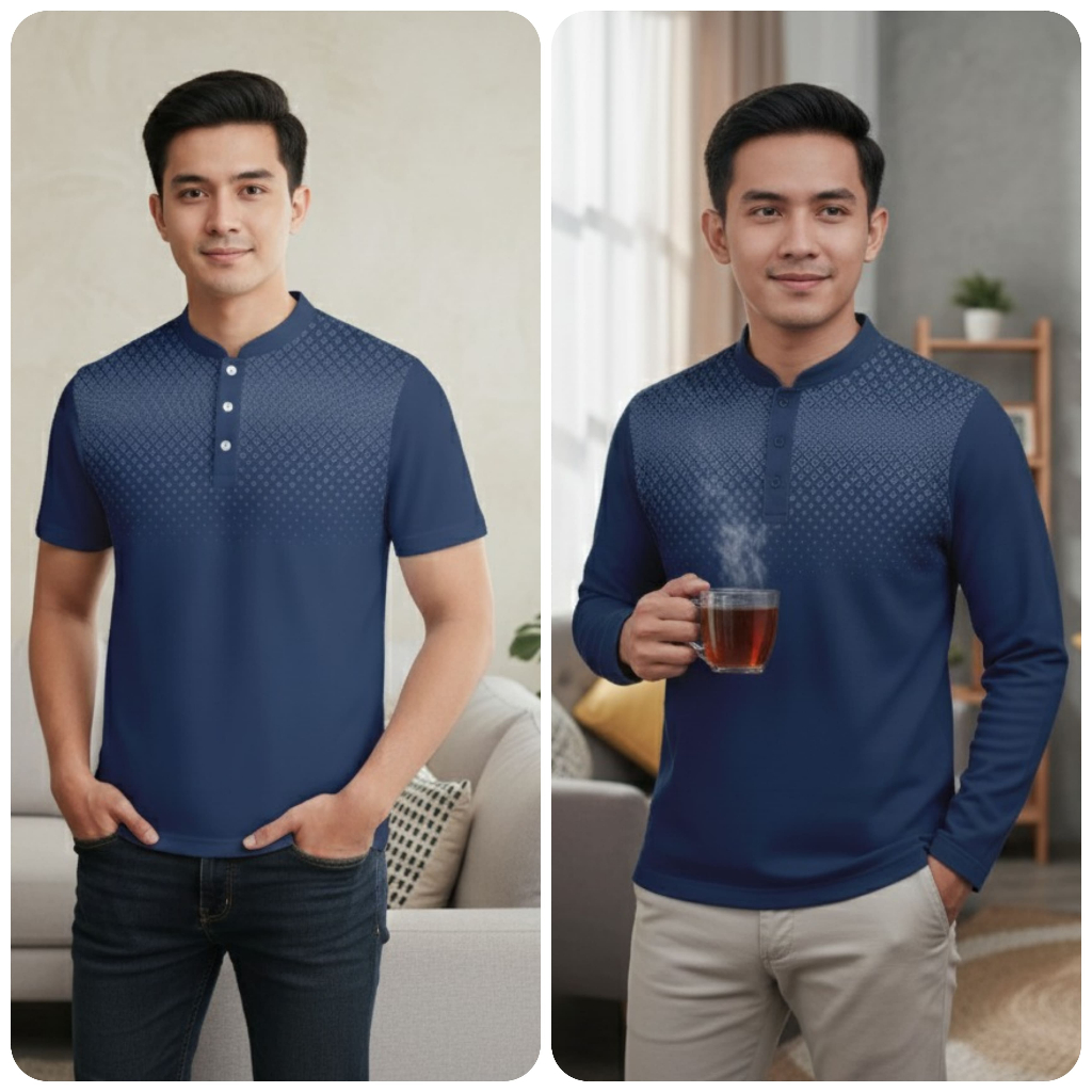 KEMEJA Muslimic Koko Jersey Full Print Modern Mens Shirt Elegant Motif Stylish วัสดุสบาย Elegant and