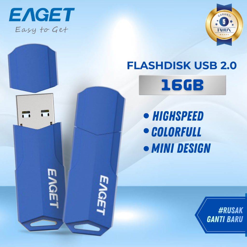 [WHOLESALE] EAGET FLASHDISK 16GB USD 2.0 F5 BLUE 16 GB การรับประกัน 5 ปีอย่างเป็นทางการ