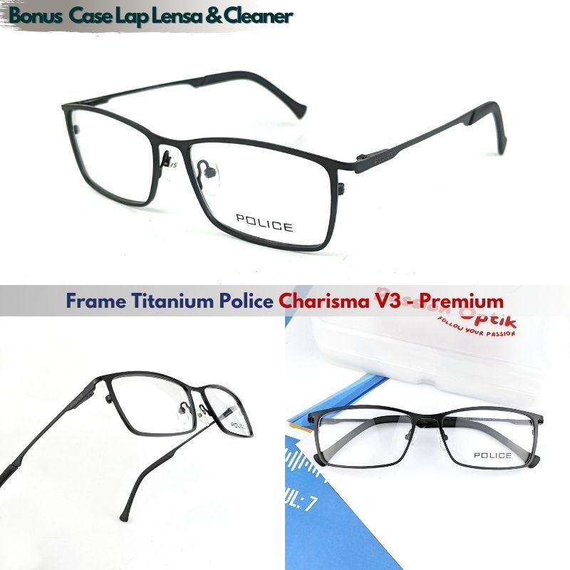 แว่นตาไทเทเนียมผู้ชาย Minus Frame Police Carisma V3 Optical Photochromic & แว่นตาคอมพิวเตอร์
