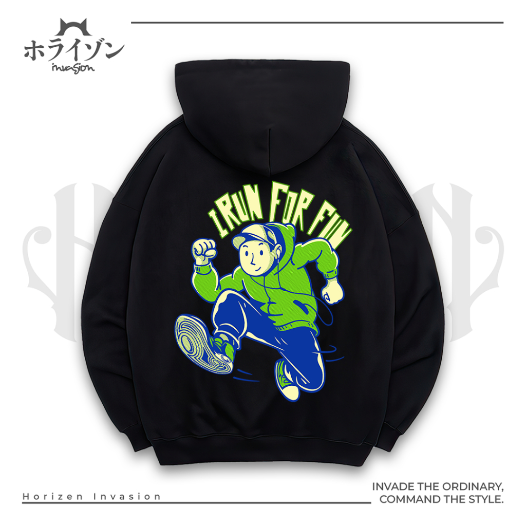 Horizen Invasion Hoodie RUN สําหรับ RUN - ขนแกะผ้าฝ้าย 100% 280gsm