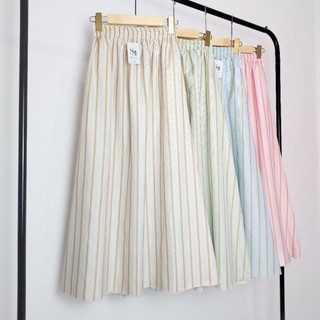 SN - Rok Stripe Cotton Poly | Rok Daily Motif Salur | Korean Striped Skirt
