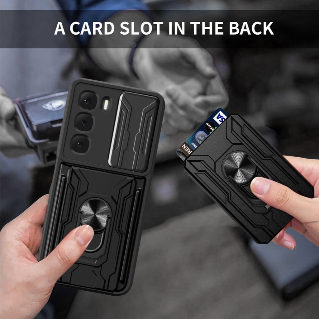 Infinix Hot 60i - CardX Flip Lens Card Ring เคสเกราะที่ทนทานกันกระแทก