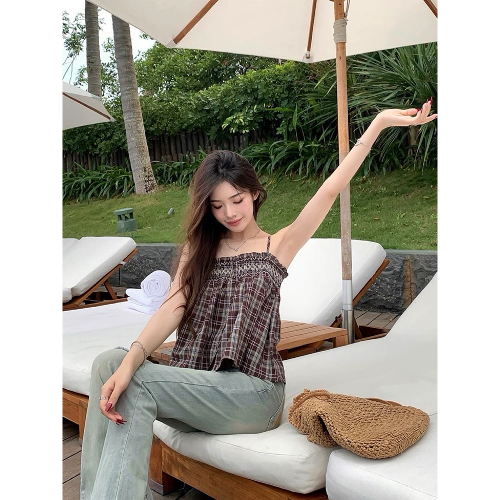 วีนิค | EMA TANKTOP SQUARE TANK TANKTOP CHECKED TANKTOP CASUAL TANKTOP