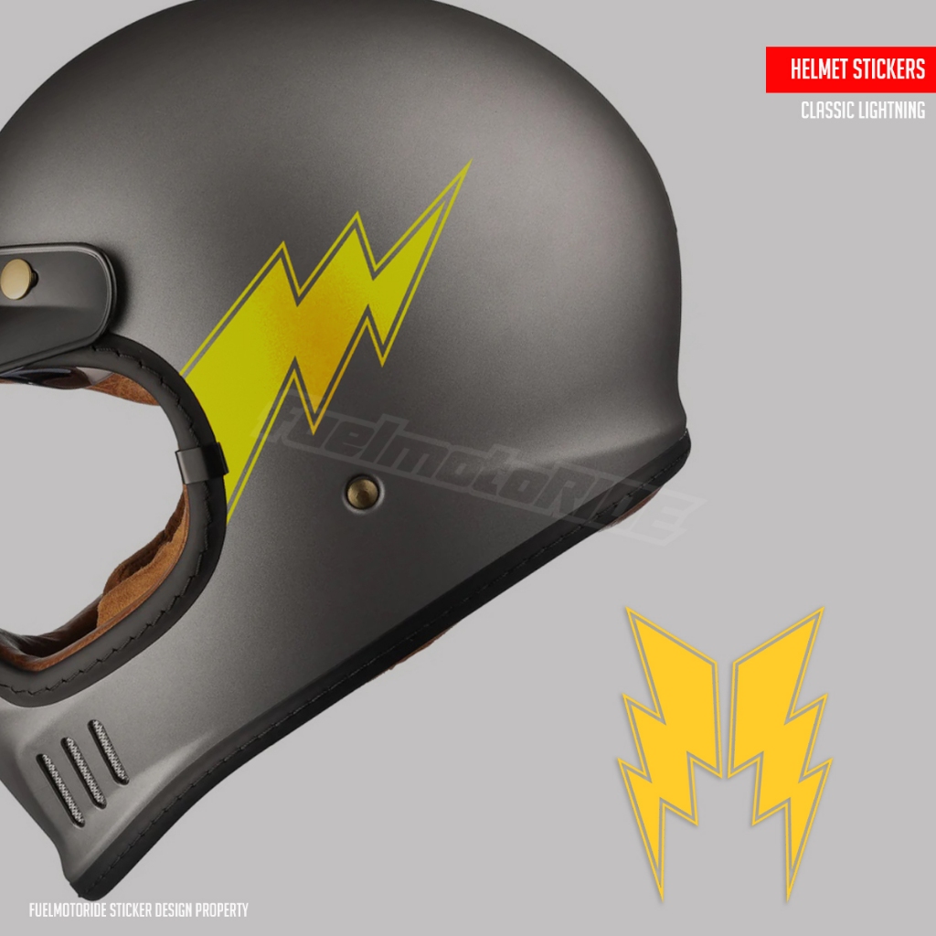 Lightning Sticker Lightning Decorative หมวกกันน็อคมอเตอร์ไซค์ Retro Classic Bogo Vespa