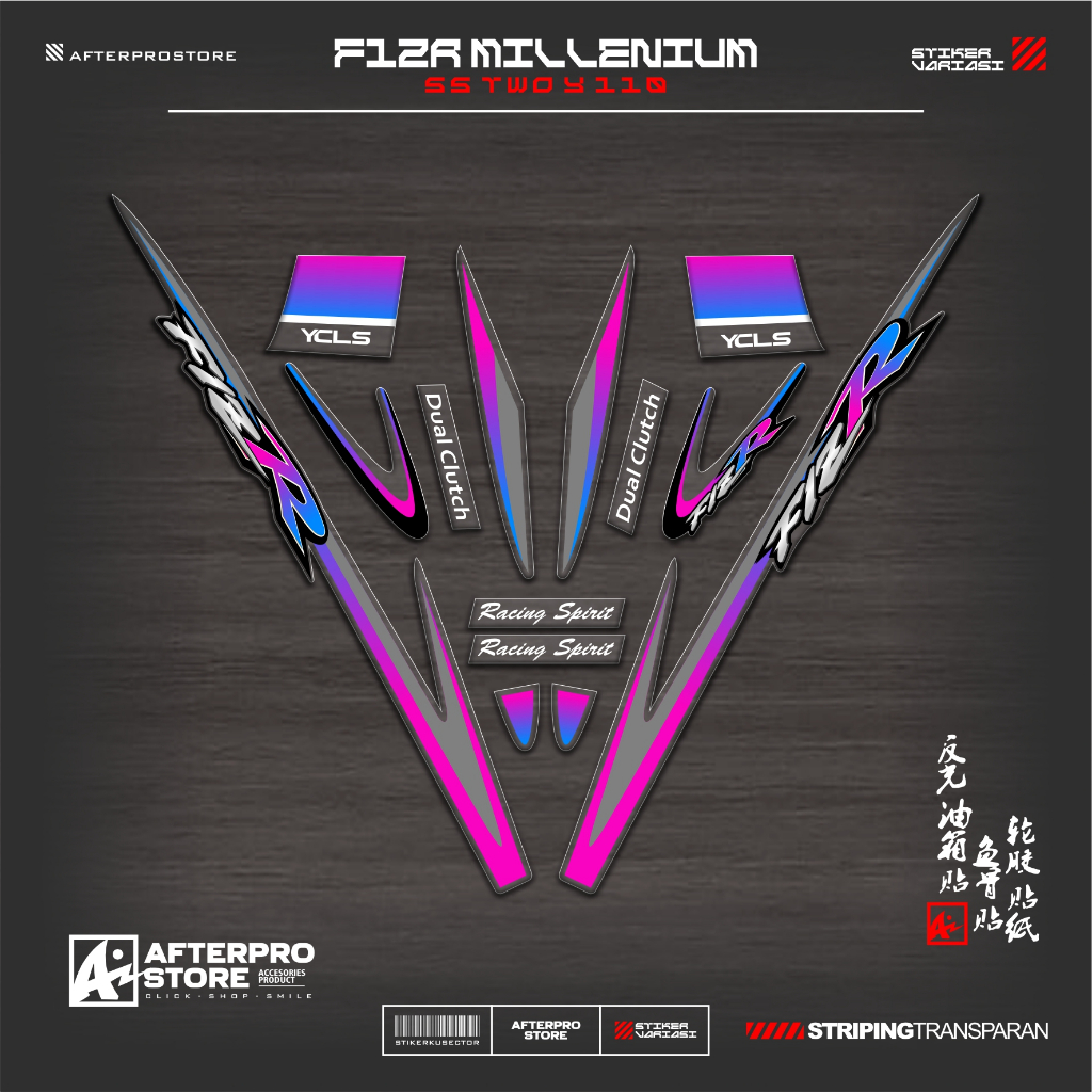 TRANSPARENT STRIPING UV F1ZR MILLENIUM MOTIF K7 สติ๊กเกอร์ YAMAHA F1Z R สติ๊กเกอร์ใส VARIATION FIZR