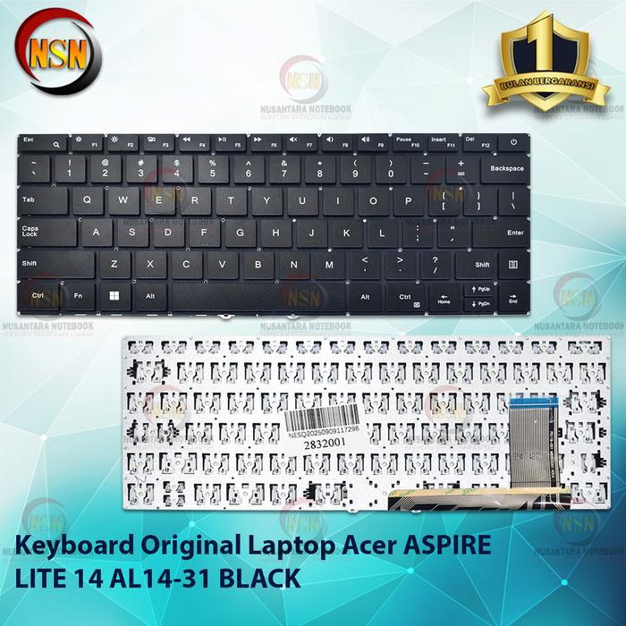 แป้นพิมพ์แล็ปท็อปของแท้สําหรับ ASPIRE LITE 14 AL14-31 สีดํา