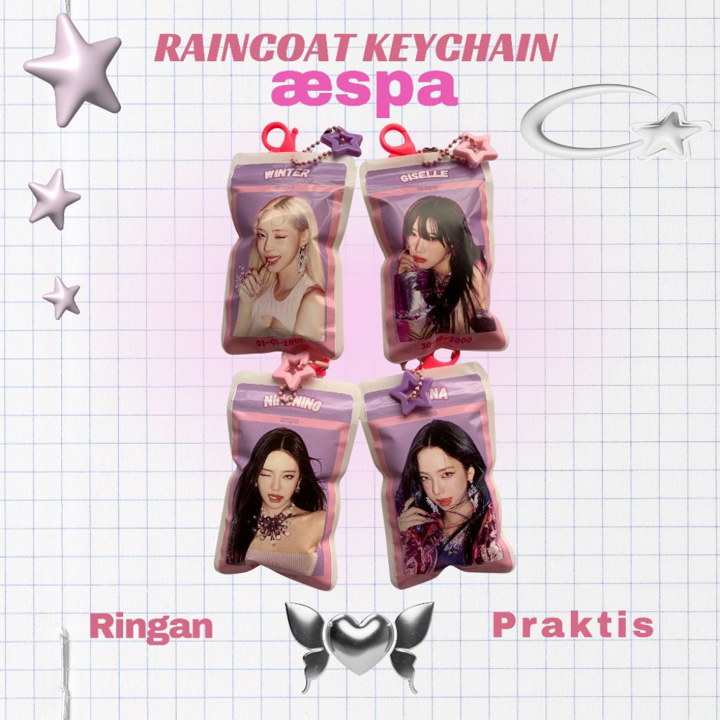 AESPA Concert Raincoat aespa เสื้อกันฝนแบบแขวน เสื้อกันฝนพลาสติก