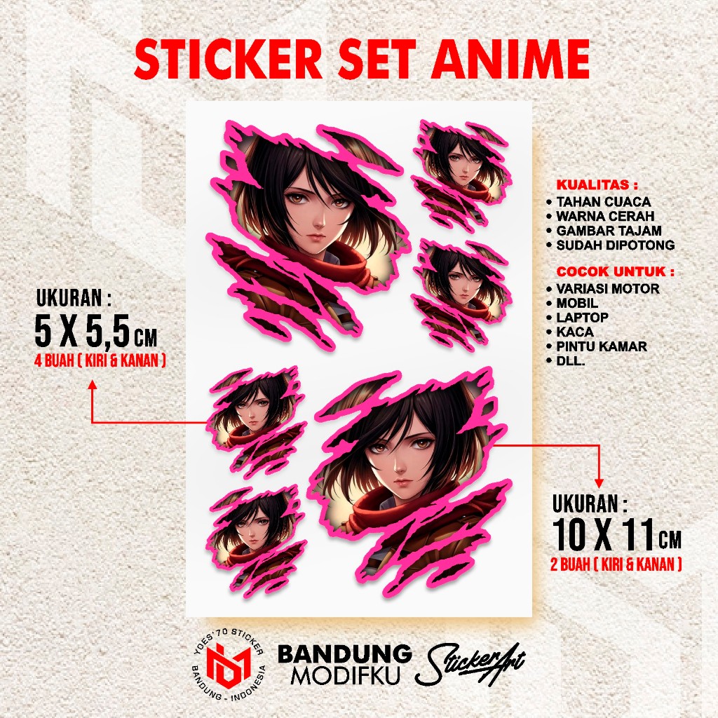 UNIVERSAL ANIME STICKER SET / ANIME SET 59 / สติ๊กเกอร์หมวกกันน็อค - MOTORCYCLE - CAR - LAPTOP - BIK