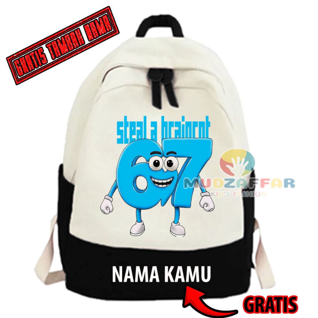 ANOMALI 67 STEAL A BRAINROT CHILDRENS BACKPACK STEAL A BRAINROT 67 CHILDRENS BACKPACK