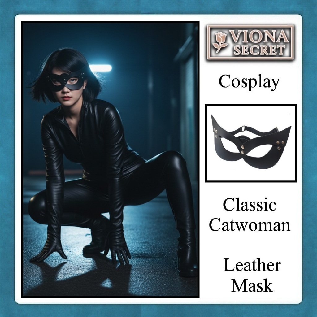 HBF หน้ากากปาร์ตี้ฮาโลวีนหน้ากากคอสเพลย์ / ซูเปอร์ฮีโร่แมวดําผู้หญิงแบทแมนเครื่องแต่งกายอุปกรณ์เสริม