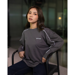 ZYA Top T-shirt Longsleeve Atasan Kaos Basic Oversize Wanita Lengan Panjang Outline Long Tee Basic Kasual