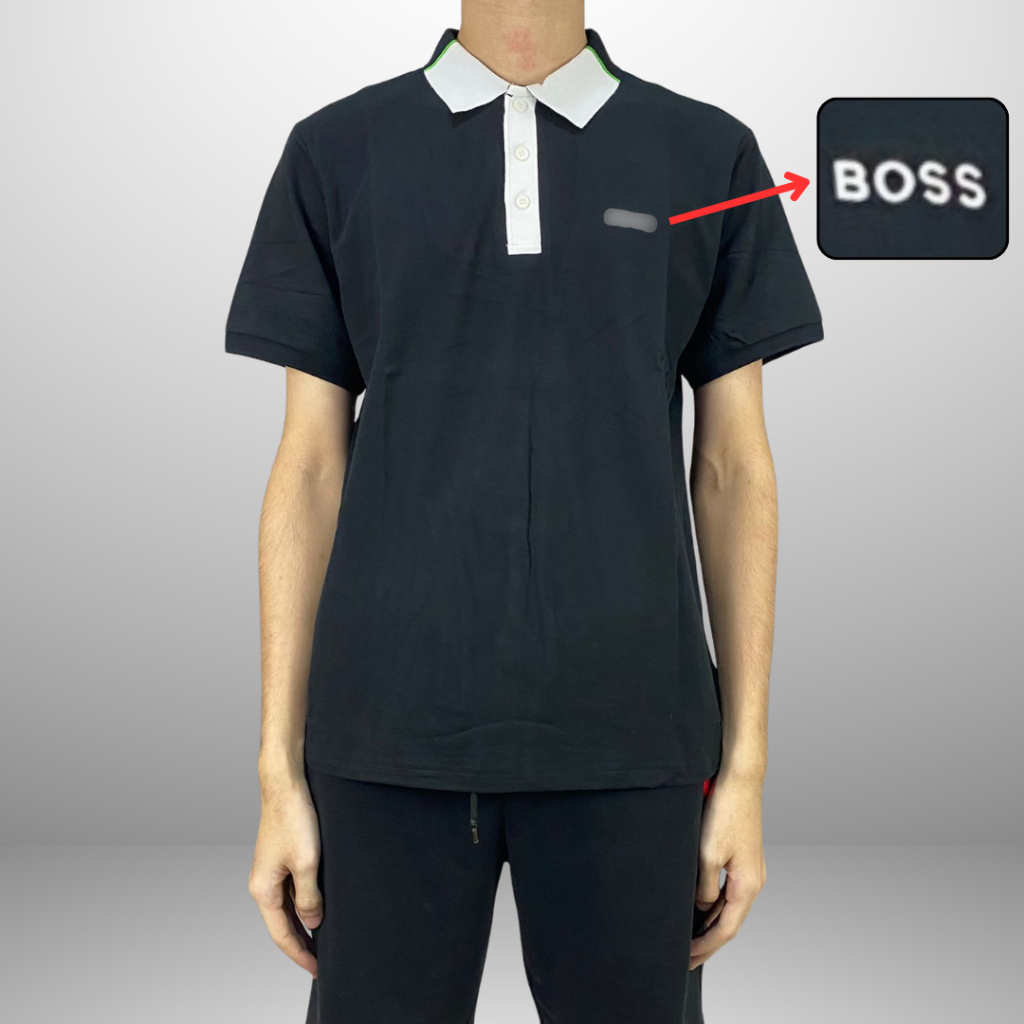 เสื้อโปโลผู้ชายแขนสั้นคอปกทรงเข้ารูปมีสไตล์สวมใส่สบายและไม่ร้อนวัสดุผ้าฝ้ายแท็กเต็ม (pl-bs2)