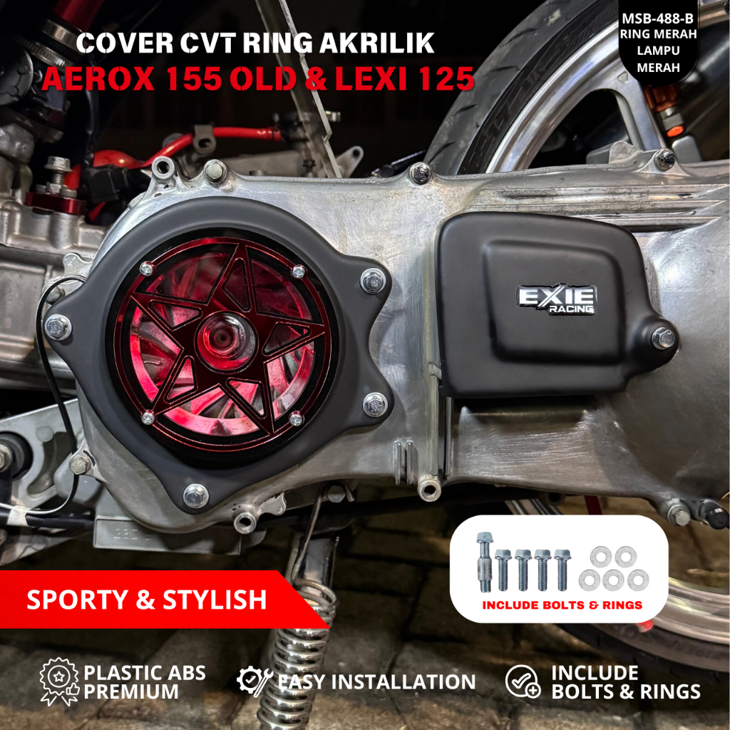 ฝาครอบ CVT อะคริลิค Aerox 155 OLD, Lexi 125 Exie Art CVT อุปกรณ์เสริมฝาครอบ