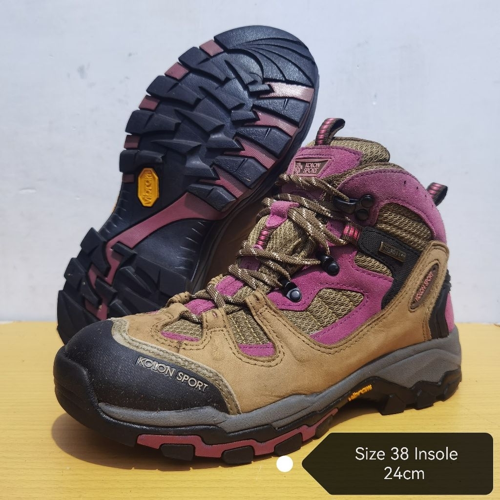 KOLON SPORT GTX MID VIBRAM PINK 38 รองเท้าเดินป่า