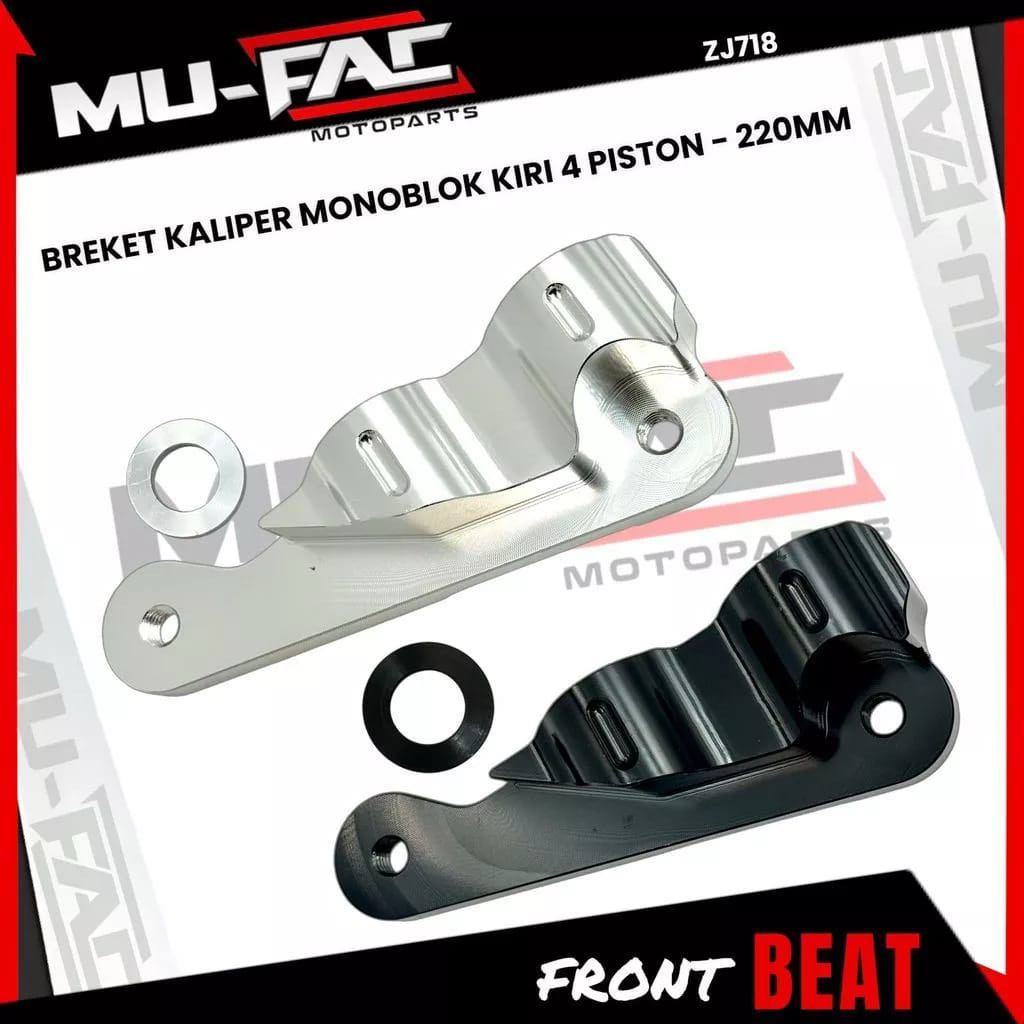 MONOBOLOCK CALIPER BRACKET 4 PISTON RIGHT ซ้าย BEAT VARIO SCOOPY Stylo CBS GENIO SPACY ETC UK 220mm FULL CNC MUFAC