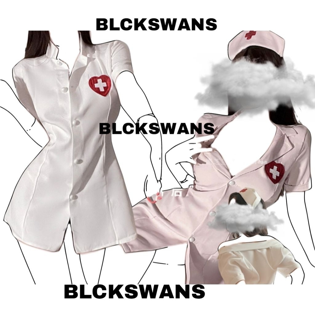 [ BLCKSWANS ] LR082 LINGERIE NURSE COSPLAY BODY STOCKING BODYSTOCKING LINGERIE BODYSTOCKING BODY STO