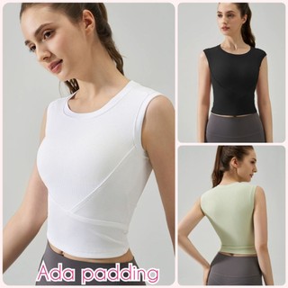 JdF Shop WY102 - ( ada Cup ) Georgia Padel Sport Top Ribbed ada CUP Bra Tank Top Crop