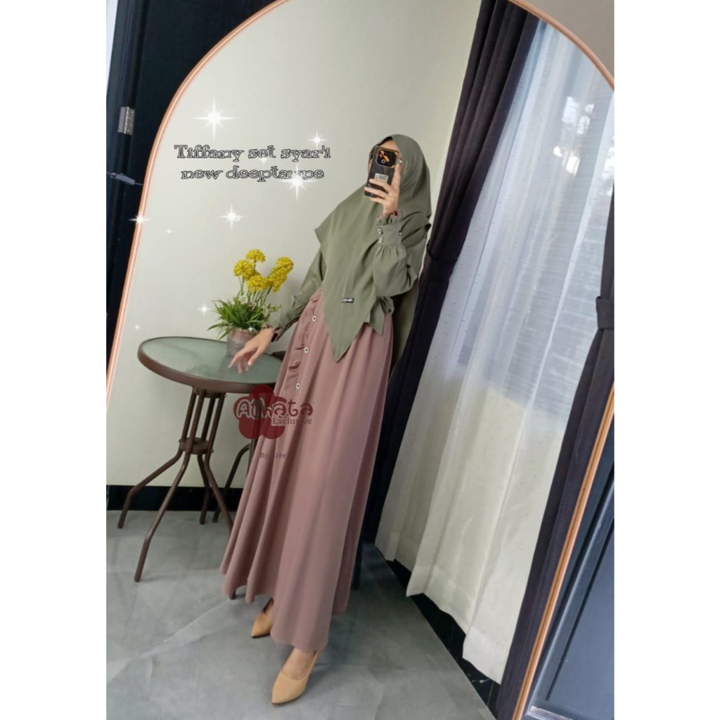 TIFFANY SET SYARI ATHATA, HIJAB GAMIS SET, ITY CREPE GAMIS