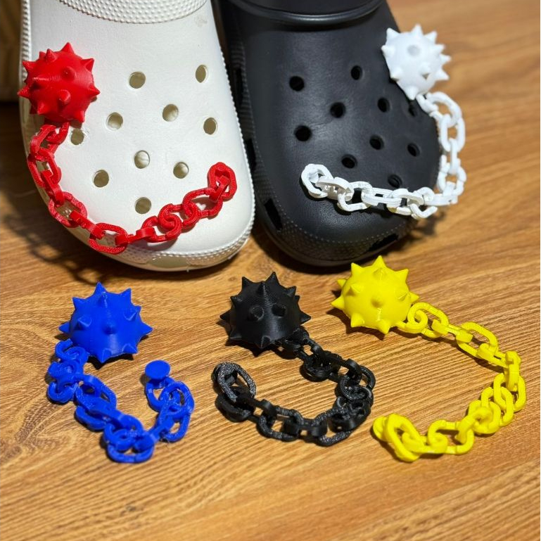 Jibbitz Spiqiy Chain Pin 3d พิมพ์รองเท้าแตะ Bapau สําหรับผู้ชายและผู้หญิง Unisex