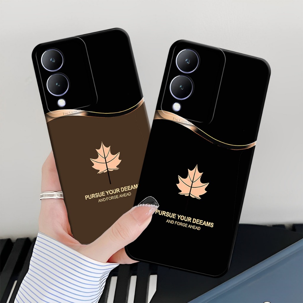 (FA-01) VIVO Y17S Softcase Procamera Silicon Case leaf motif c0ol Silicon - Casing HP - Soft Case An