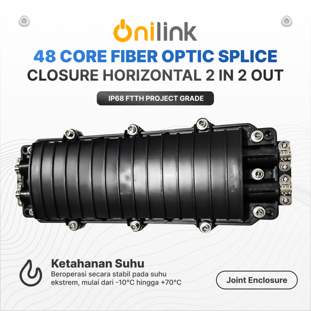 JOINT ENSURE FIBER OPTIC SPLICE CLOSURE HORIZONTAL 48 CORE 2 IN 2 OUT | เกรดโครงการ IP68 FTTH