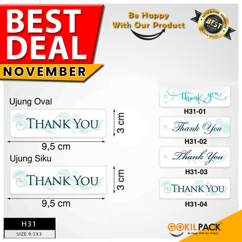 Hang Tag - Tag - Hang Tag Thank You Motif 3x9.5 | ชม.31
