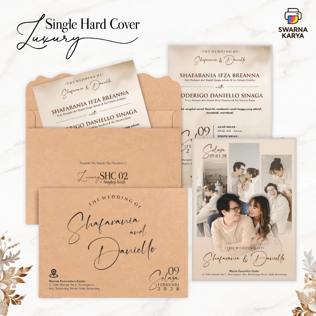 WEDDING INVITATION KRAFT ปกแข็ง ENVELOPE - การ์ด WEDDING LUXURY ENVELOPE MODERN FREE PHOTO