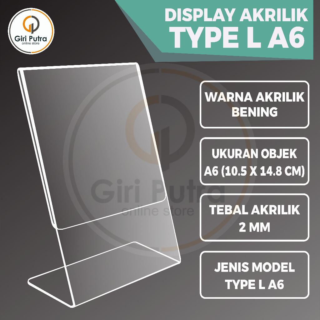 ACRYLIC / A6 BROCCURE DISPLAY / A6 QRIS STAND / A6 ACRYLIC DISPLAY TYPE L