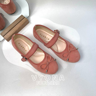 CHYRA Flatshoes Wanita Premium Ballerina Bludru Velvet Suede Tali Pita Daily Casual Korea Terbaru