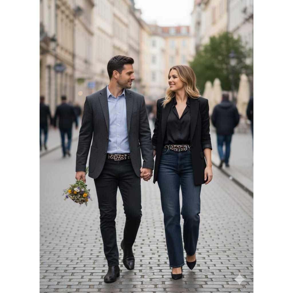 Leopard Belt skena Belt เข็มขัด unisex WA 02