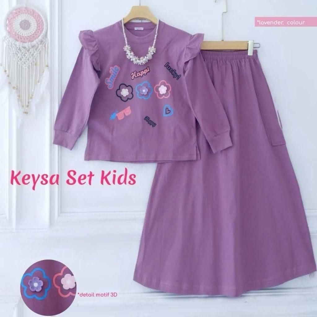 KEYSA SET KIDS (7 YEARS - 15 YEARS) CARGO SKIRT TEEN CRINKLE PRINTING // KEYSA SET // ONESET