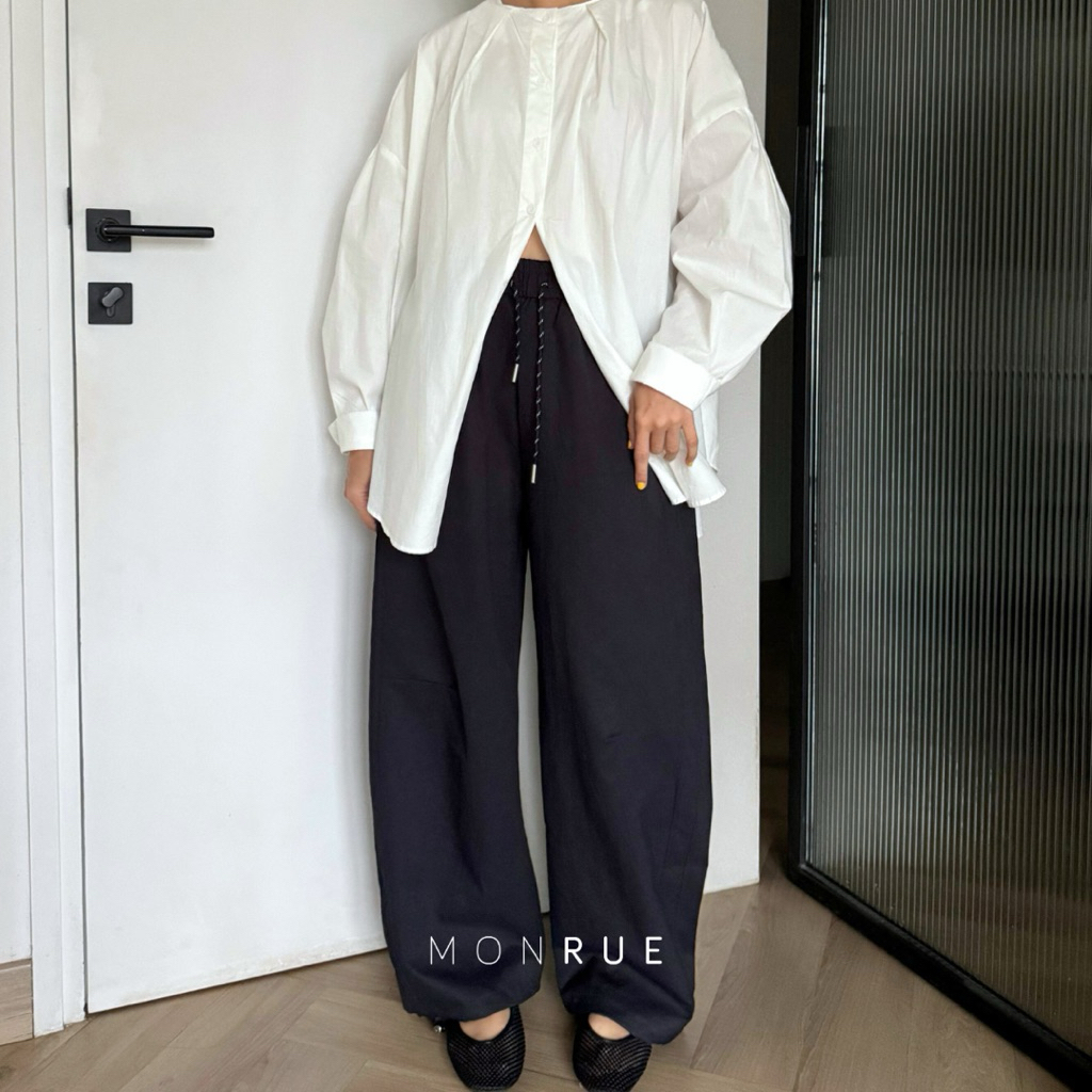 MONRUE Frame Stitch Curve Pants