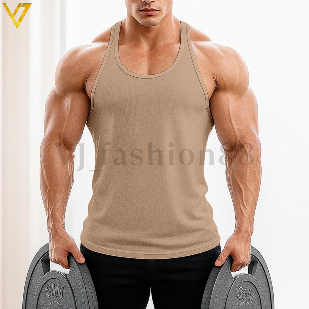 ผู้ชายยิมออกกําลังกาย Tanktop Muscle Tee การฝึกอบรมเพาะกาย Armslss