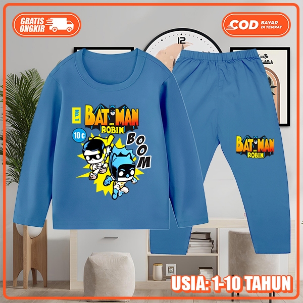 ชุดนอนแบทแมนพิมพ์ลายเด็กชายอายุ 1-10 ปี KS-139