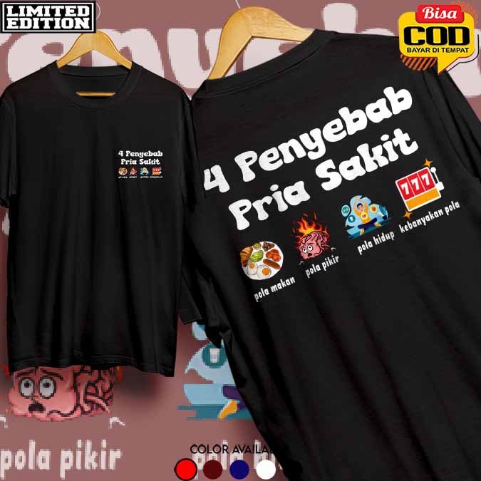 เสื้อยืด KAOSIND 4 Cause Men Sick Dining Pattern Thinking Pattern Multiple Life Pattern Premium Comb