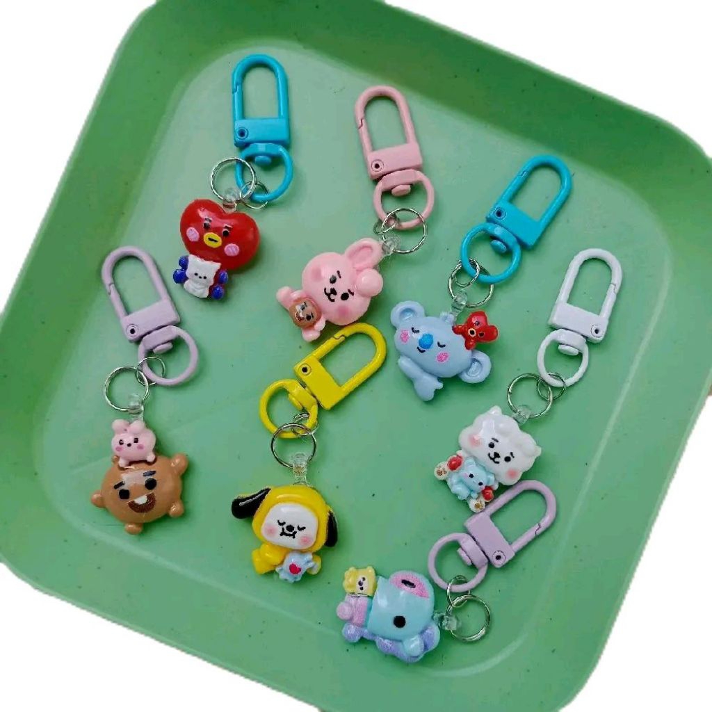 GANTUNGAN พวงกุญแจ bt21 7 ชิ้น bt21 พวงกุญแจ bt21 พวงกุญแจ