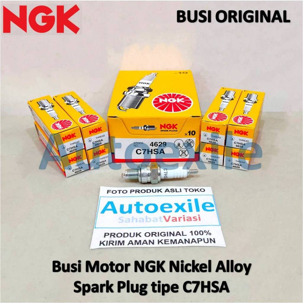 Original NGK C7HSA หัวเทียนโลหะผสมนิกเกิลสําหรับ Pulsar 135 Astraa Star C50 C50M S50 C65 C65M S65 Re