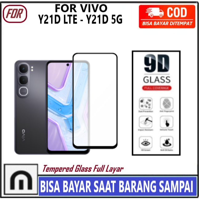 LAYARกระจกนิรภัยVivo Y21D LTE Y21D 5Gคลุมทั้งหมดAnti-Scratch Glassแบบเต็มหน้าจอป้องกันหน้าจอHpป้องกั