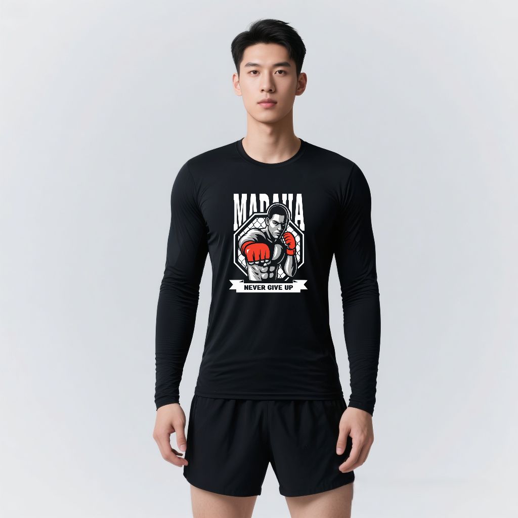 Madaha Long Sleeve Dry fit T-Shirt UFC Sports Jersey Never give up