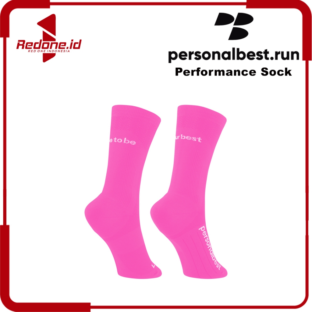 Personal Best Run - Performance Crew Sock - สีชมพู
