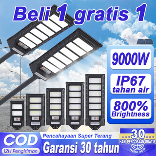 [Garansi 30 tahun] Lampu jalan tenaga surya Lampu tenaga surya Lampu jalan tenaga matahari otomatis baterai surya lampu led lampu luar ruangan super terang 3000W tersedia sepanjang tahun 0 tagihan listrik Dengan lampu indikator baterai