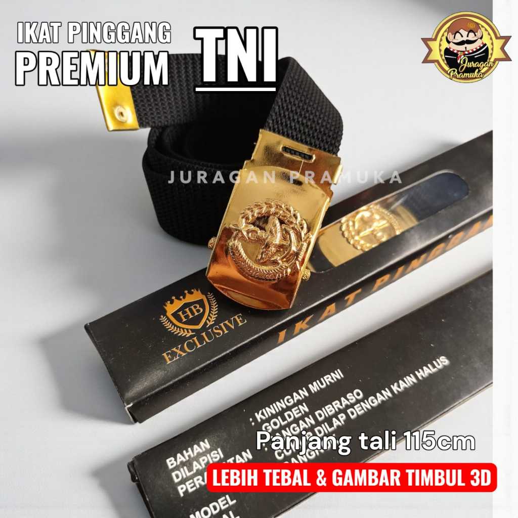 (PREMIUM) เข็มขัด PREMIUM TNI LOGO / เข็มขัด TNI / เข็มขัดหัวเข็มขัดทองเหลือง
