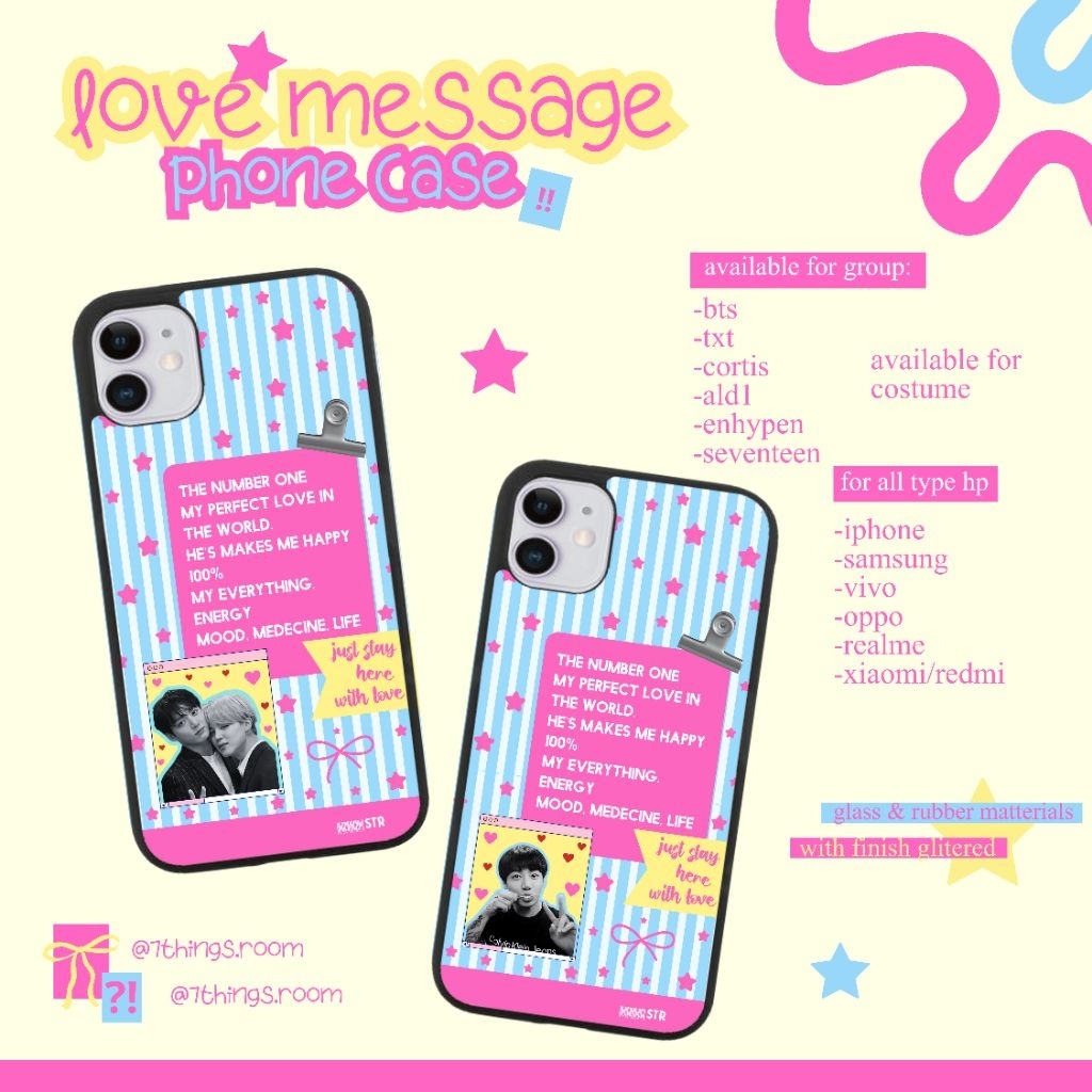 [7things.room] LOVE MESSAGE PHONE CASE BTS/TXT/CORTIS/ALD1/SEVENTEEN/ENHYPEN/COSTUME