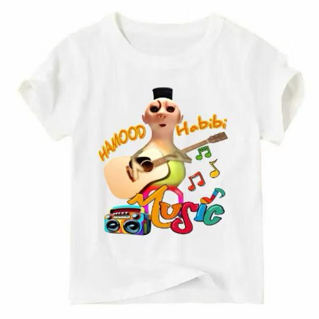 เสื้อยืด Hamood Habibi Viral เสื้อยืดเด็ก อายุ 2-16 ปี กีต้าร์หลักอารมณ์ habibi ha
