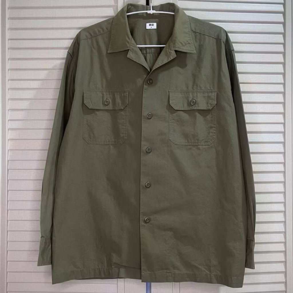Uniqlo - เสื้อเชิ้ต Oversize Work / Fatigue / OG 107 - Olive - Size L