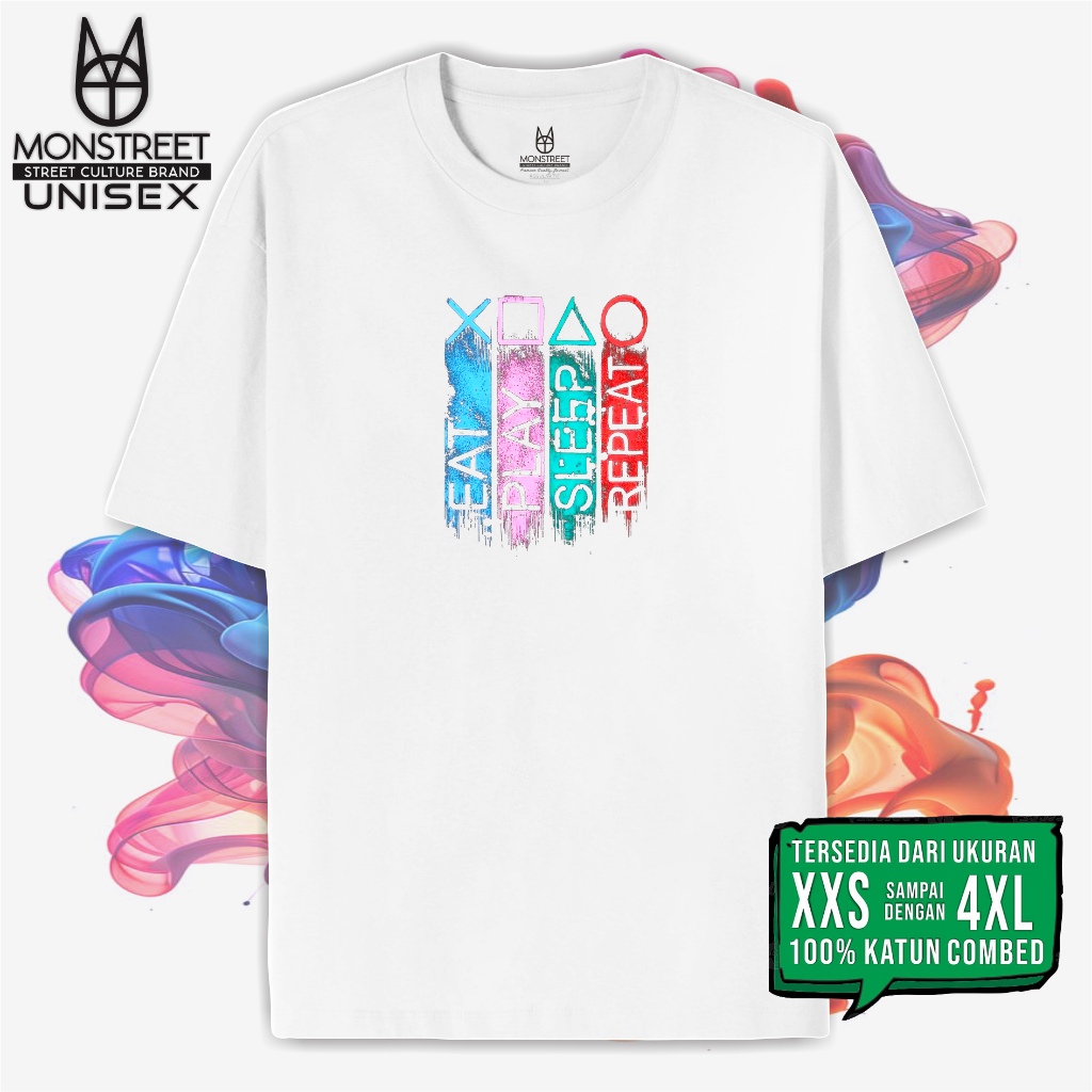 KATUN Monstreet เสื้อยืด Unisex ผ้าฝ้าย 24s นุ่มสีขาวปกติ Fit Combed ผ้าฝ้าย 24s กราฟิก Tshirt สีขาว